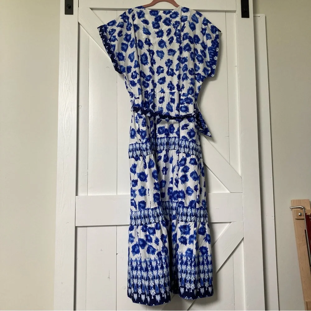 Abercrombie & Fitch Blue and White Printed Maxi Dress